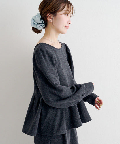 【套裝可搭配】B 針織風衛衣荷葉邊上衣