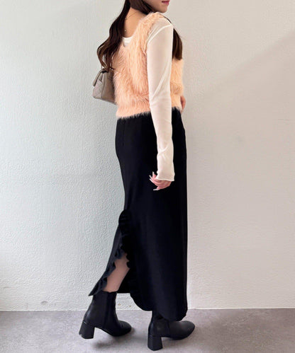 【La boutique BonBon】長款羽毛前後兩穿針織背心