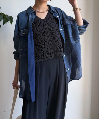 鉤針編織針織背心