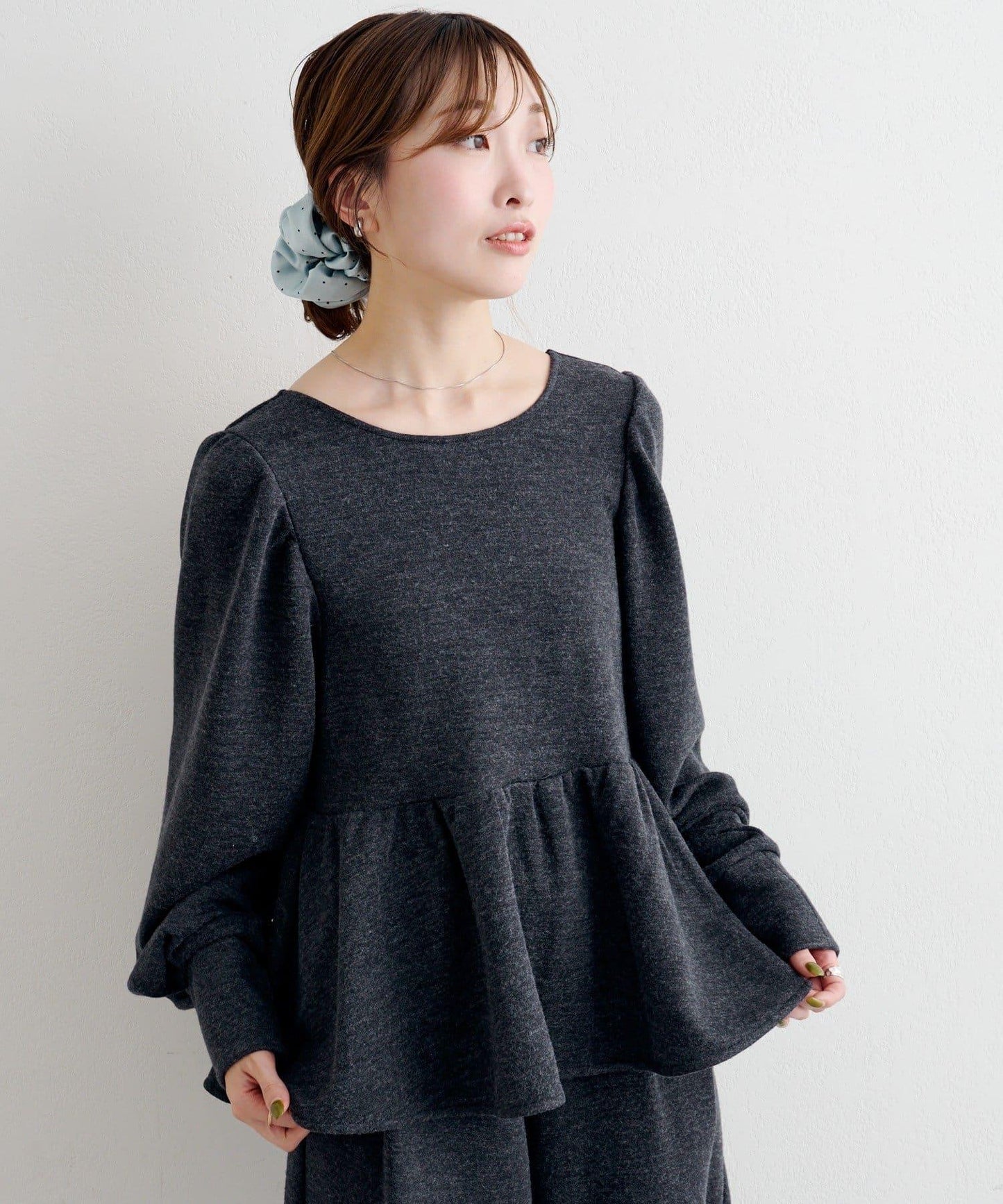 【套裝可搭配】B 針織風衛衣荷葉邊上衣