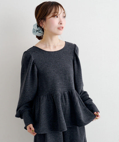 【套裝可搭配】B 針織風衛衣荷葉邊上衣