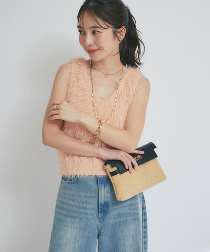 【La boutique BonBon】長款羽毛前後兩穿針織背心