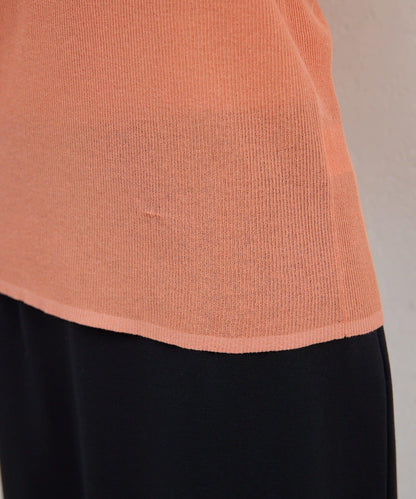 透視亨利領針織衫