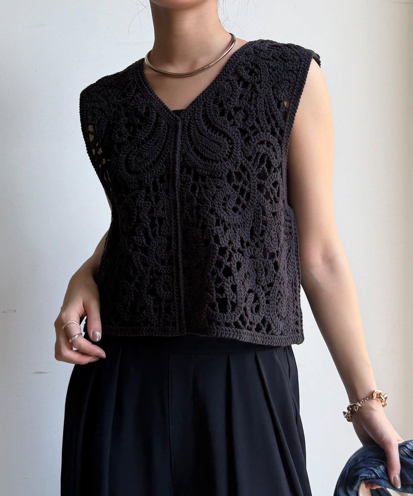 鉤針編織針織背心