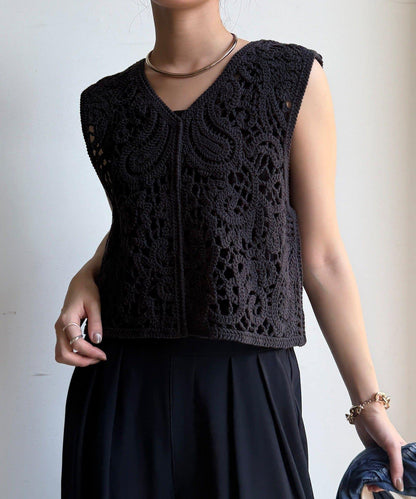 鉤針編織針織背心