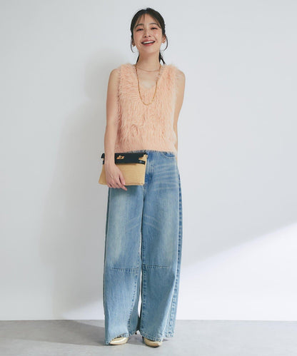 【La boutique BonBon】長款羽毛前後兩穿針織背心