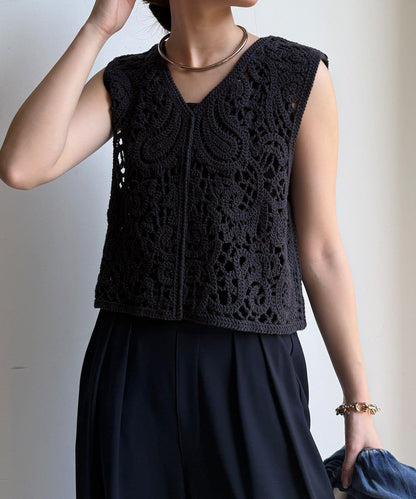 鉤針編織針織背心