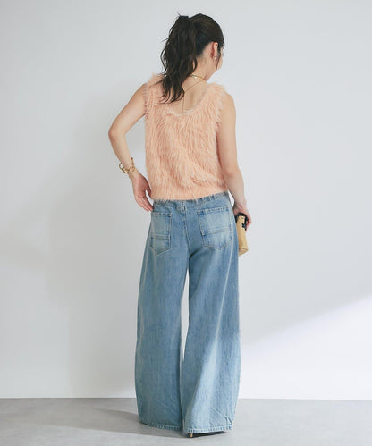 【La boutique BonBon】長款羽毛前後兩穿針織背心