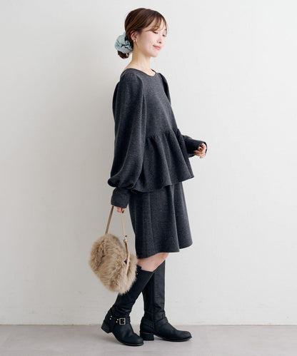 【套裝可搭配】B 針織風衛衣荷葉邊上衣