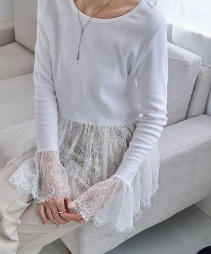 蕾絲長袖T恤