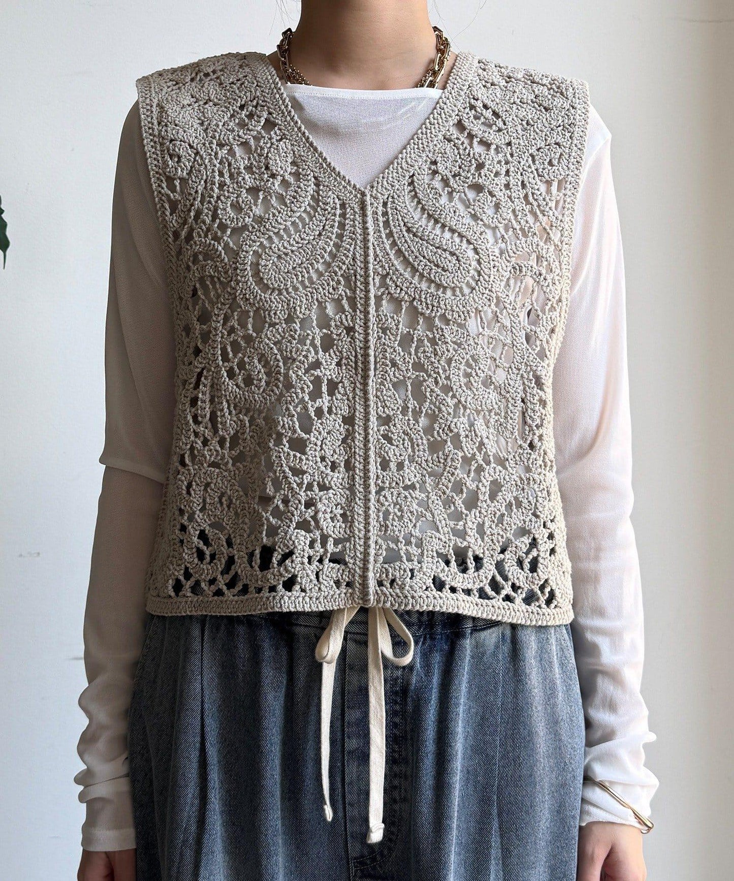 鉤針編織針織背心