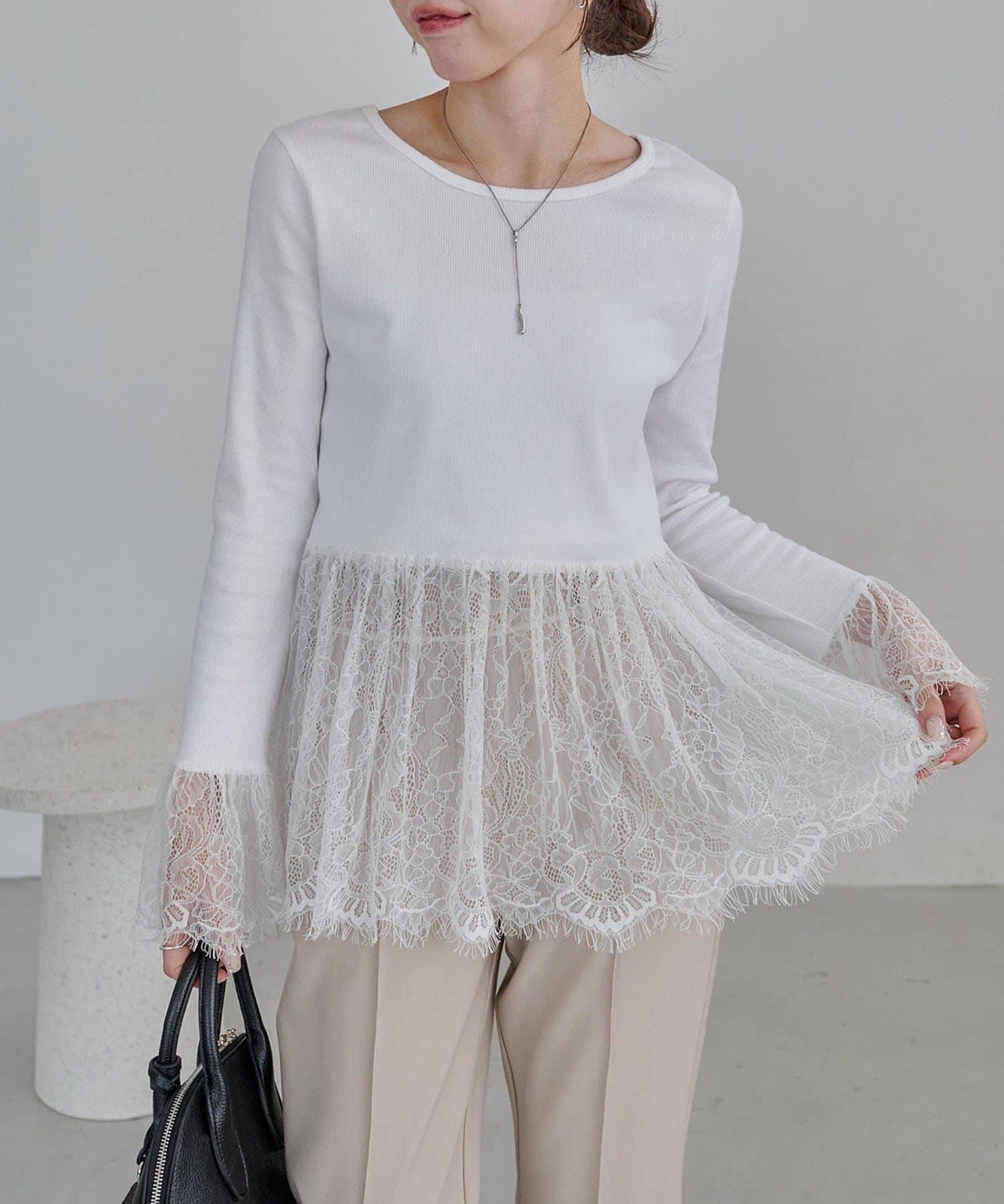 蕾絲長袖T恤