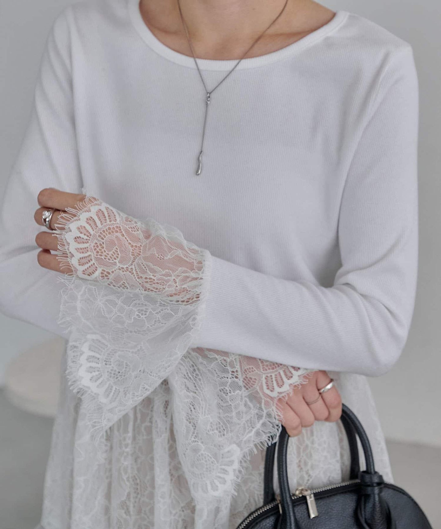 蕾絲長袖T恤