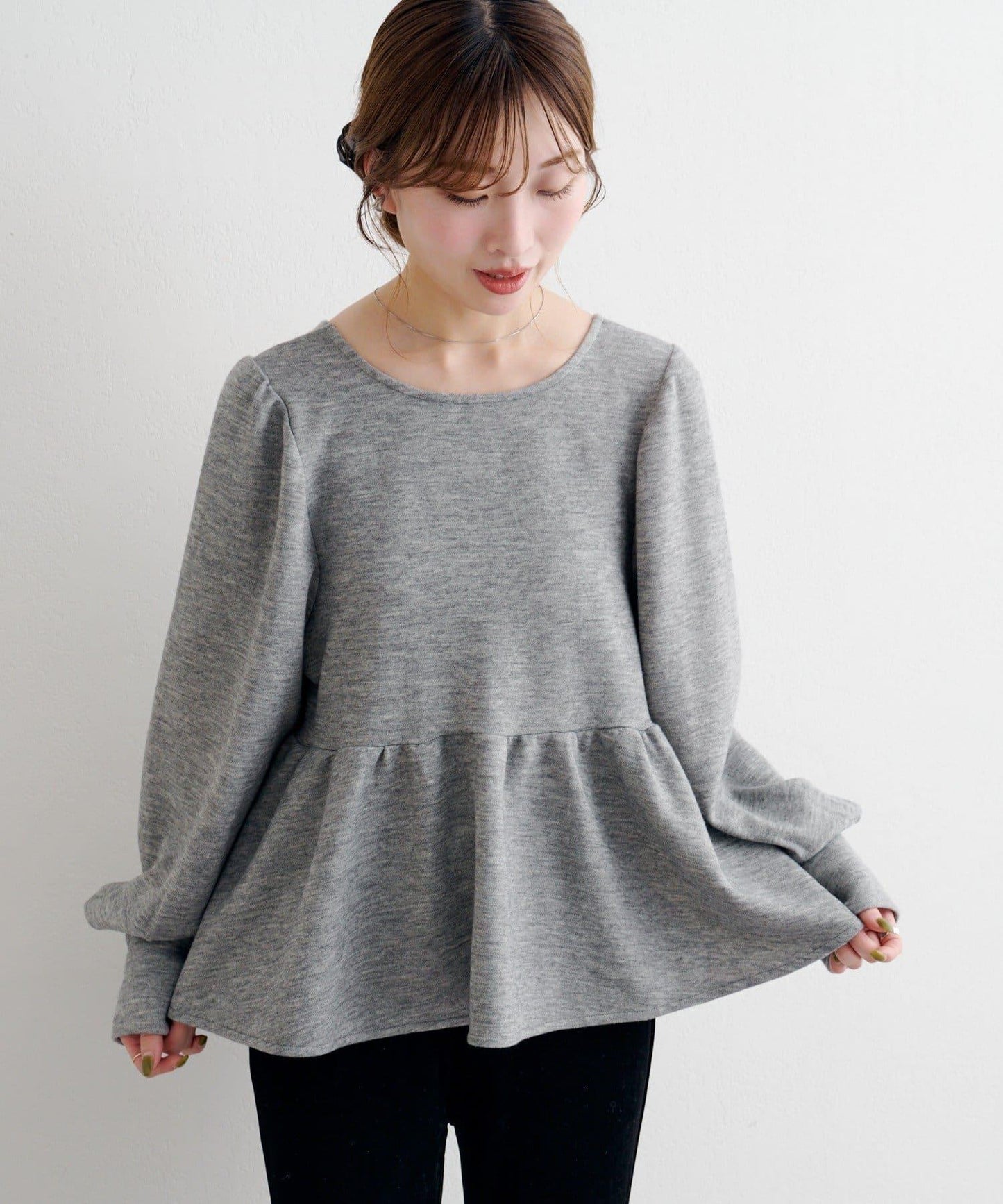 【套裝可搭配】B 針織風衛衣荷葉邊上衣