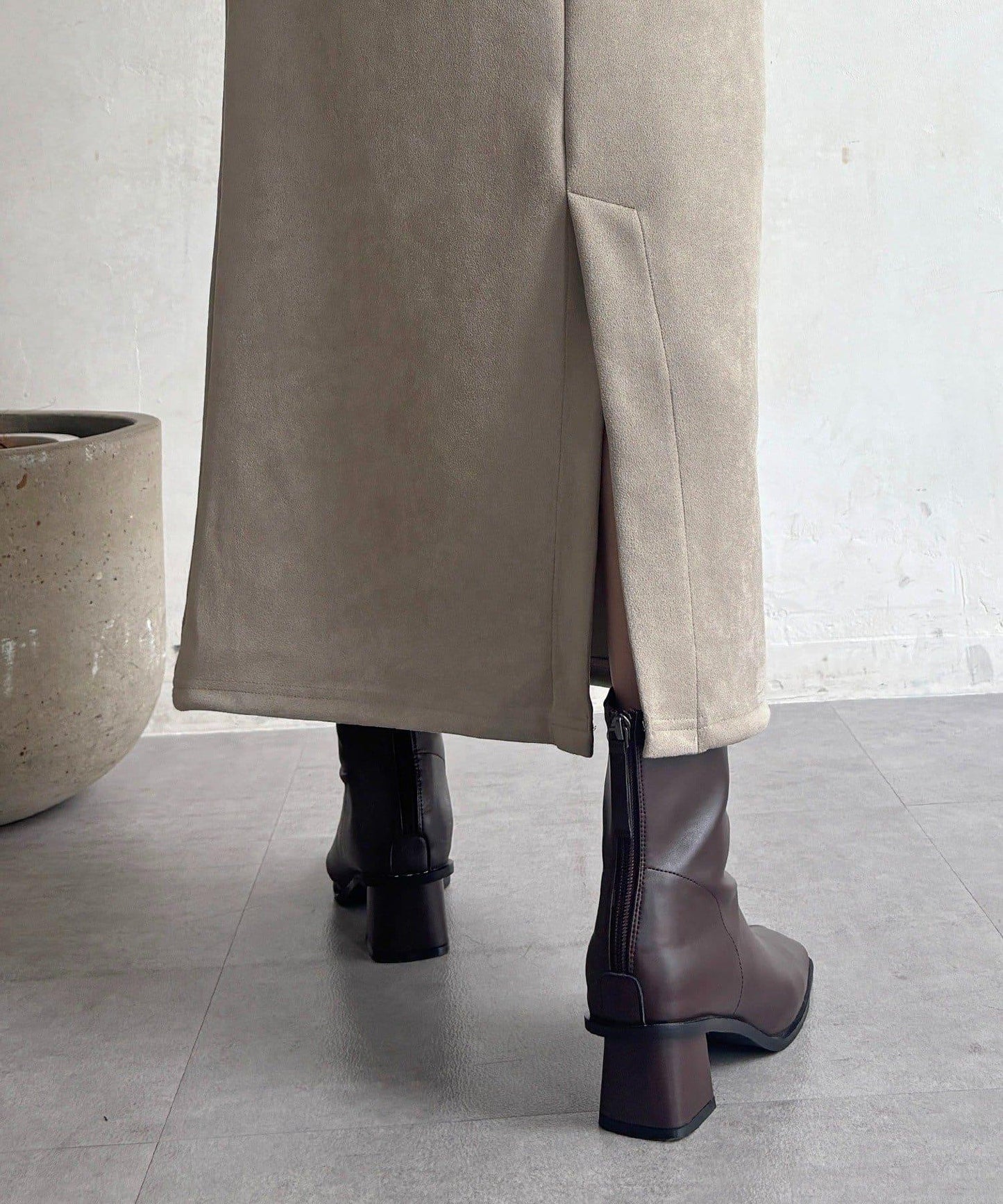 仿麂皮軍風套裝