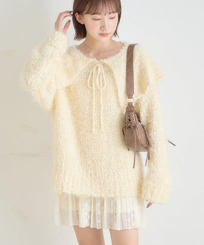 【mystic】[mline]帶領雪花絨針織衫