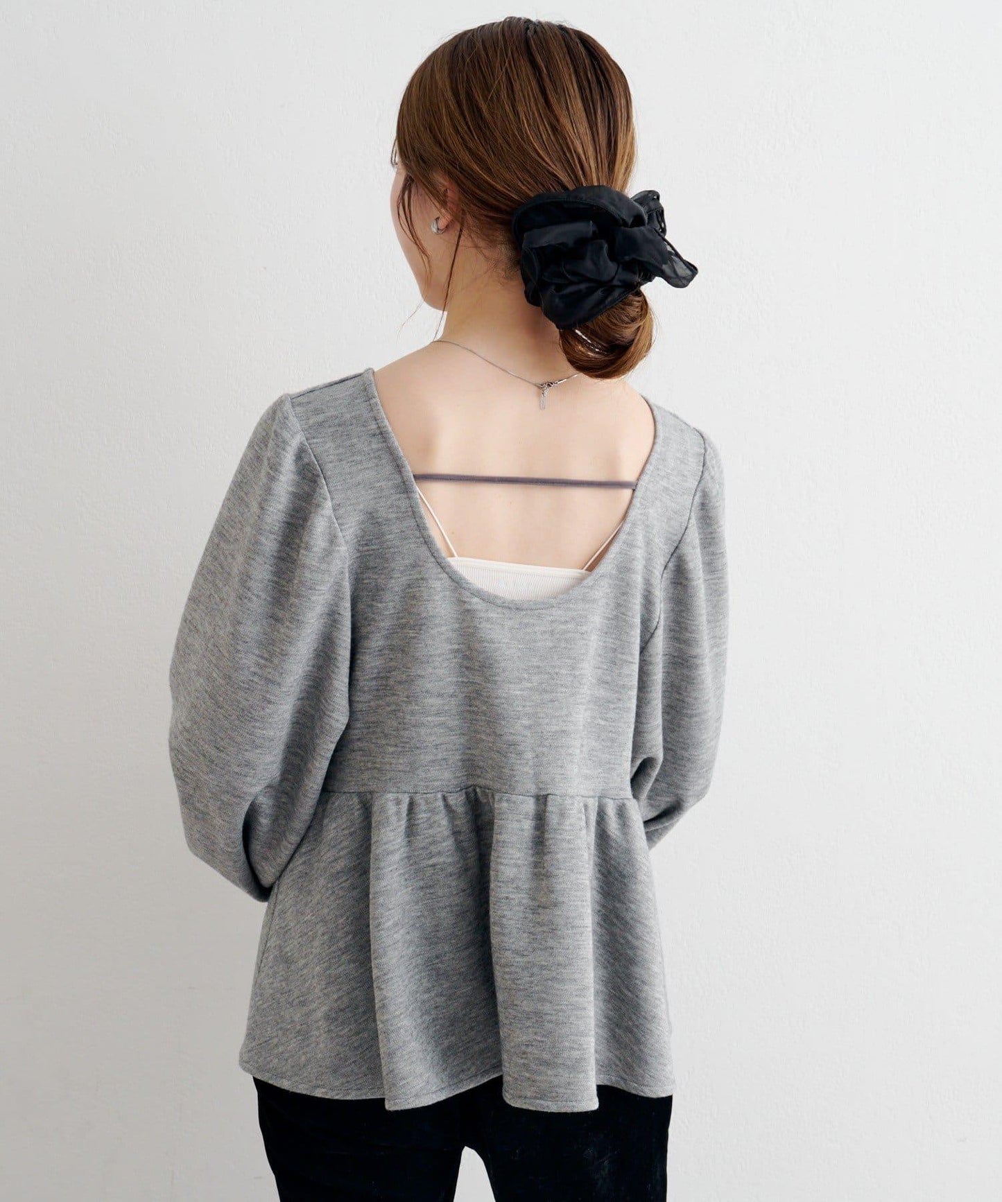 【套裝可搭配】B 針織風衛衣荷葉邊上衣