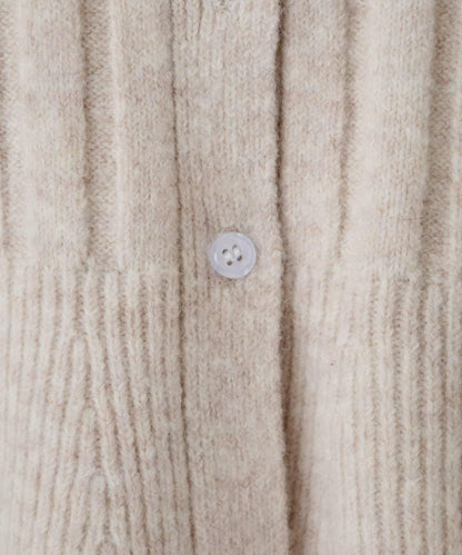 荷葉邊羅紋針織開衫