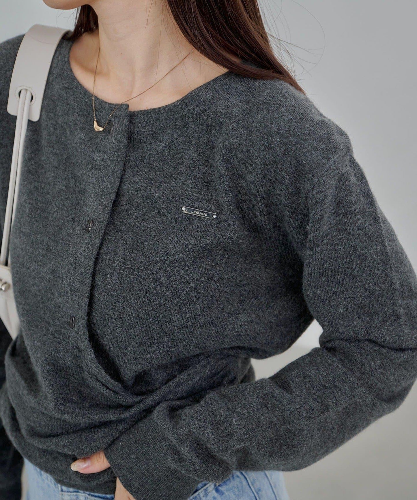 開衫風不對稱針織衫