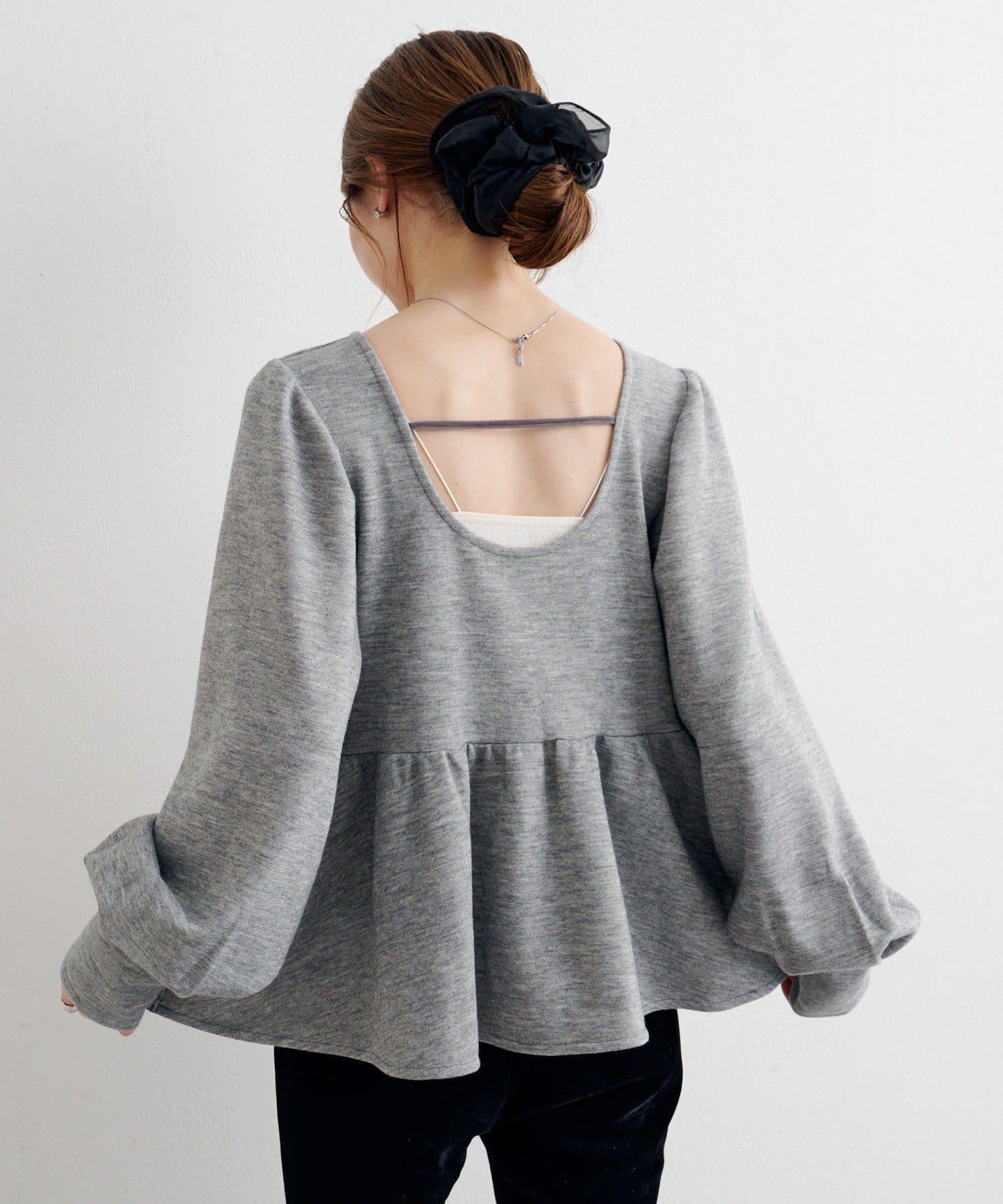 【套裝可搭配】B 針織風衛衣荷葉邊上衣