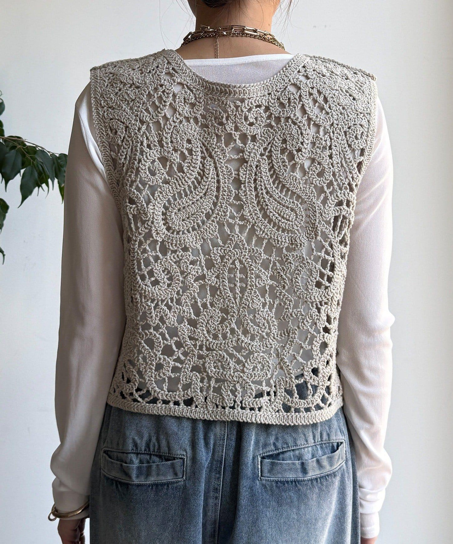 鉤針編織針織背心