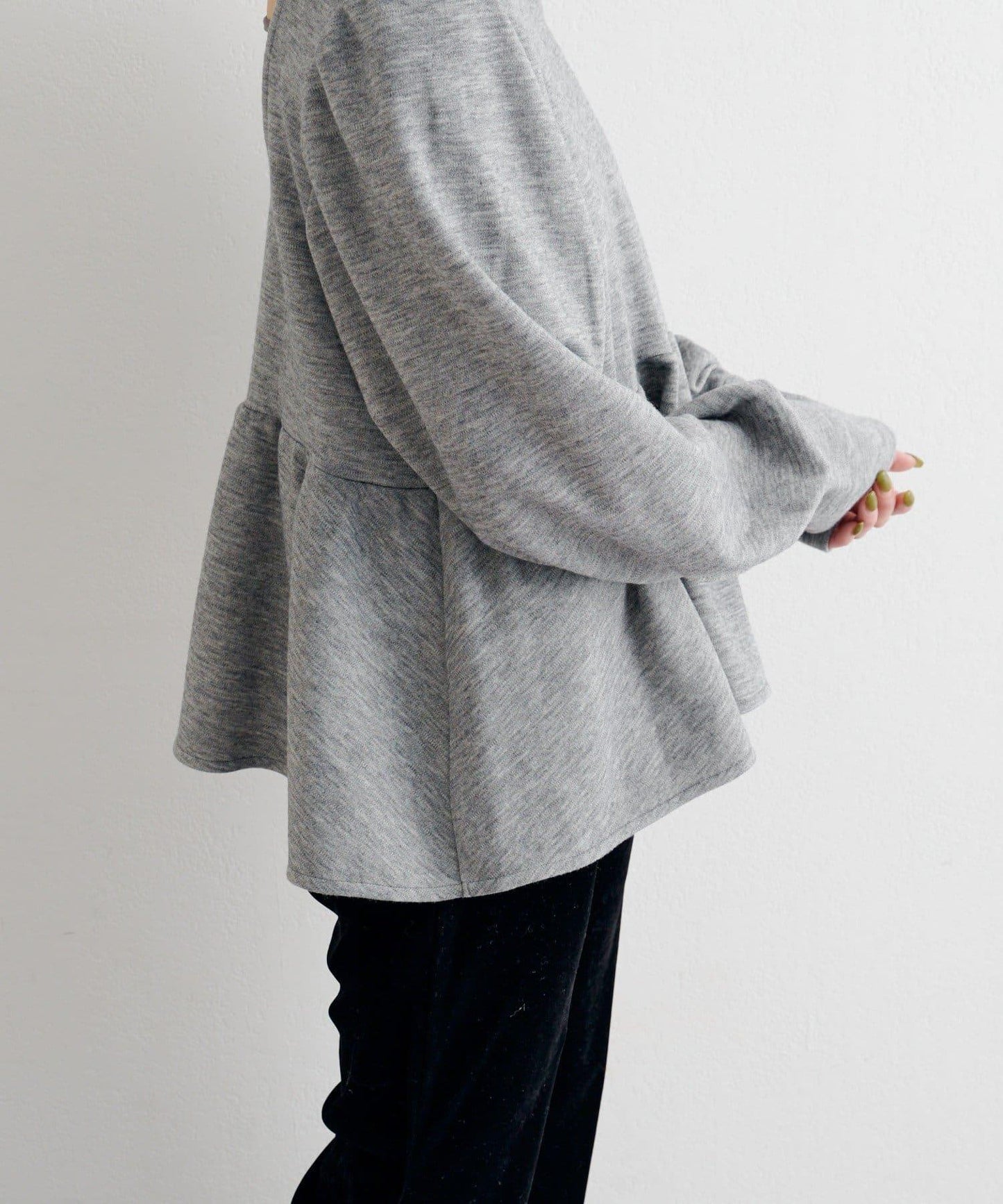 【套裝可搭配】B 針織風衛衣荷葉邊上衣