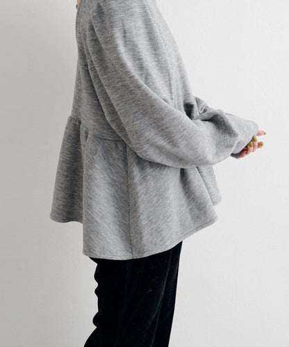 【套裝可搭配】B 針織風衛衣荷葉邊上衣