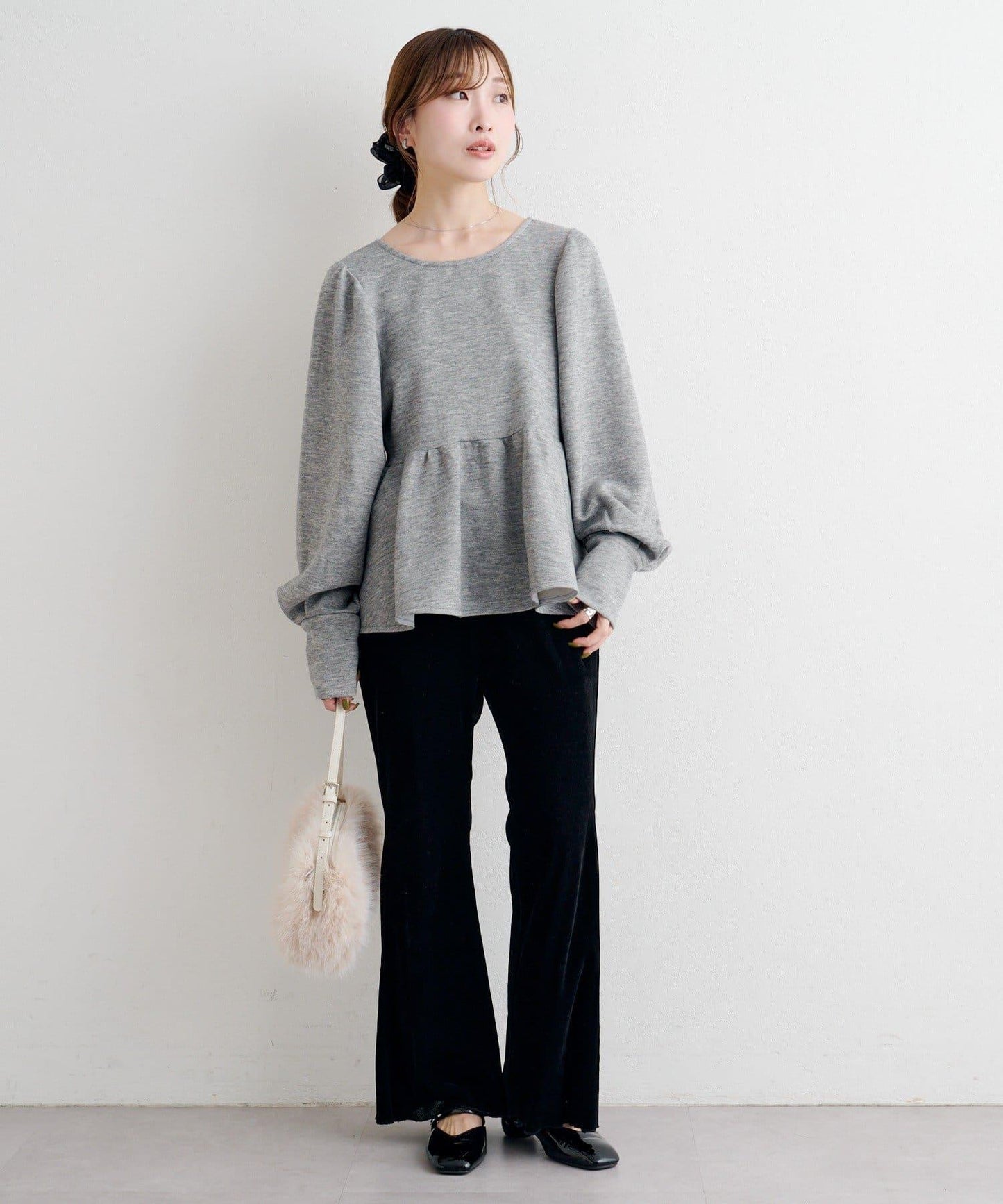 【套裝可搭配】B 針織風衛衣荷葉邊上衣