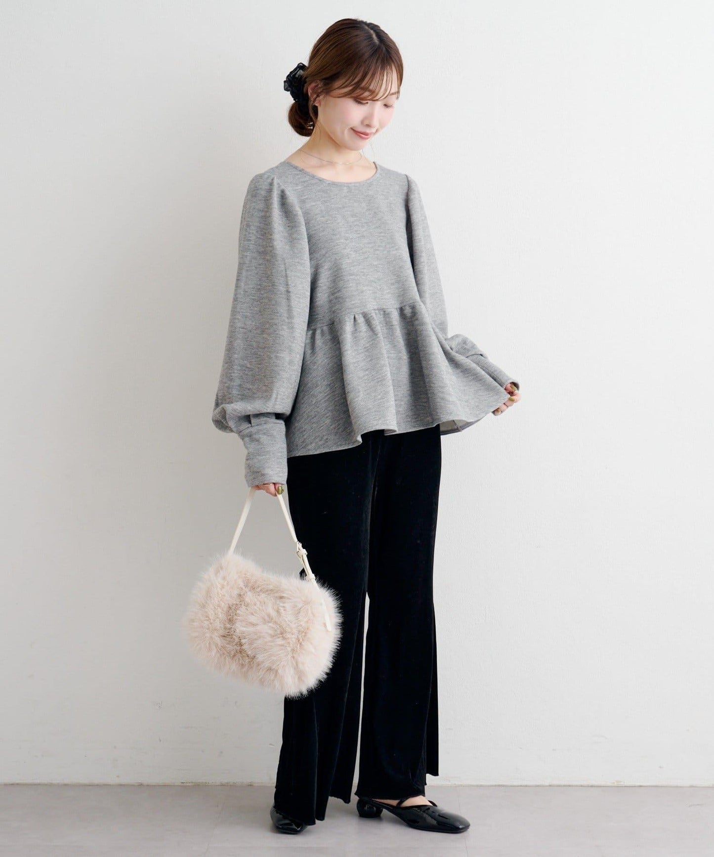 【套裝可搭配】B 針織風衛衣荷葉邊上衣