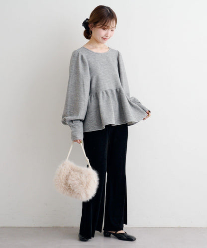 【套裝可搭配】B 針織風衛衣荷葉邊上衣