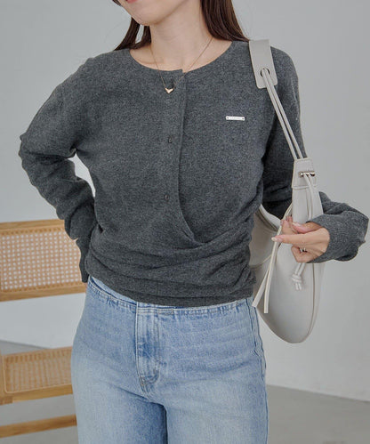 開衫風不對稱針織衫