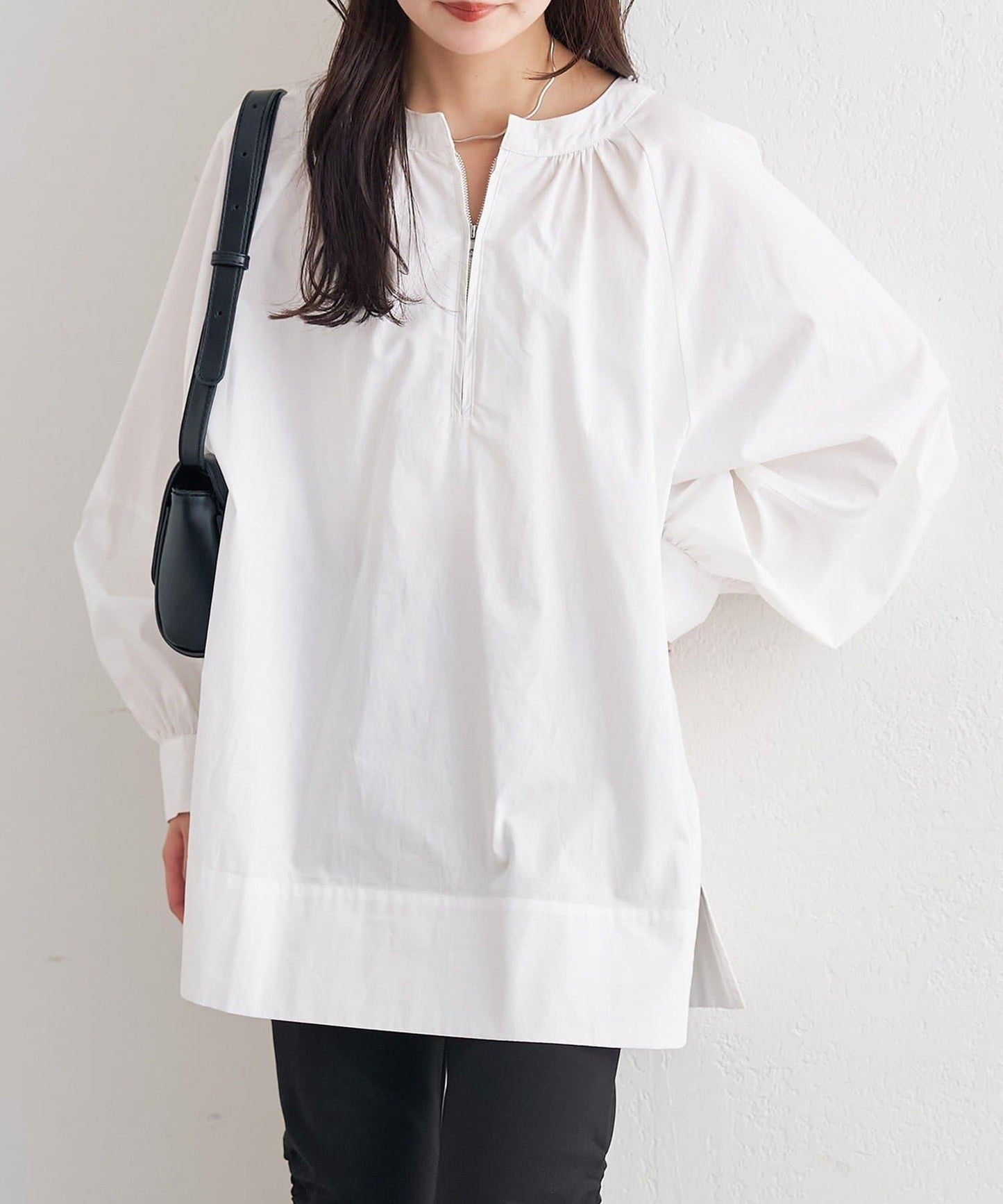 半拉鍊長款上衣
