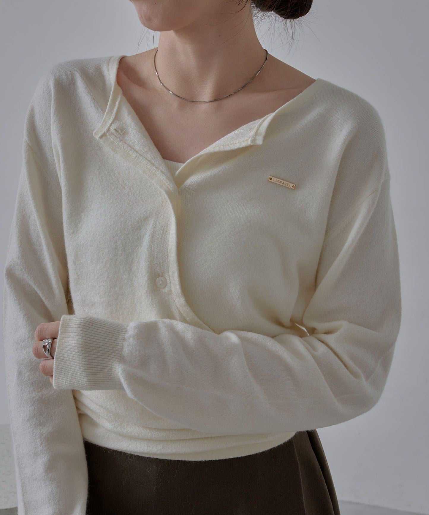 開衫風不對稱針織衫