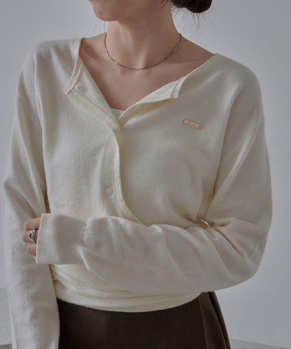 開衫風不對稱針織衫