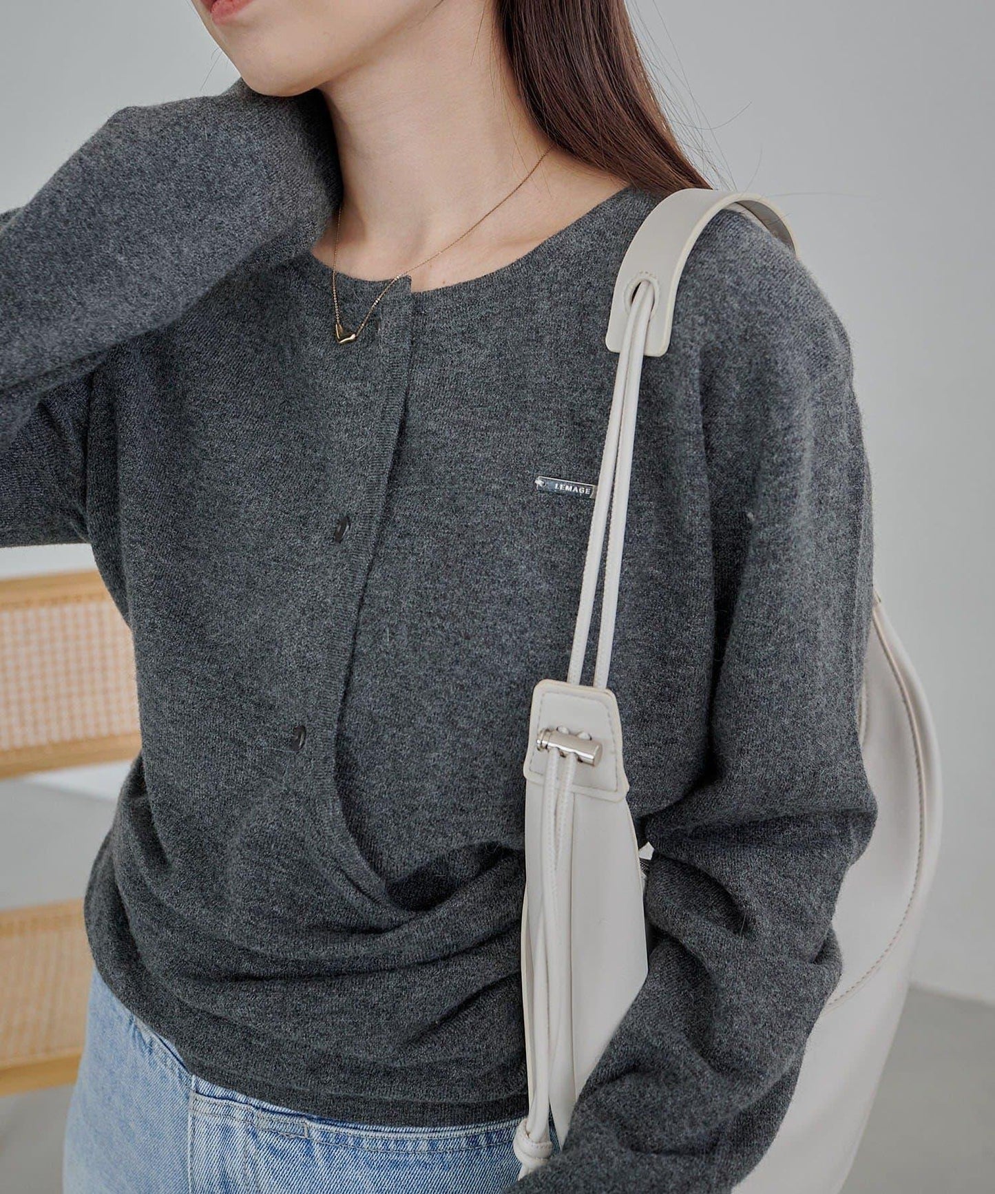 開衫風不對稱針織衫