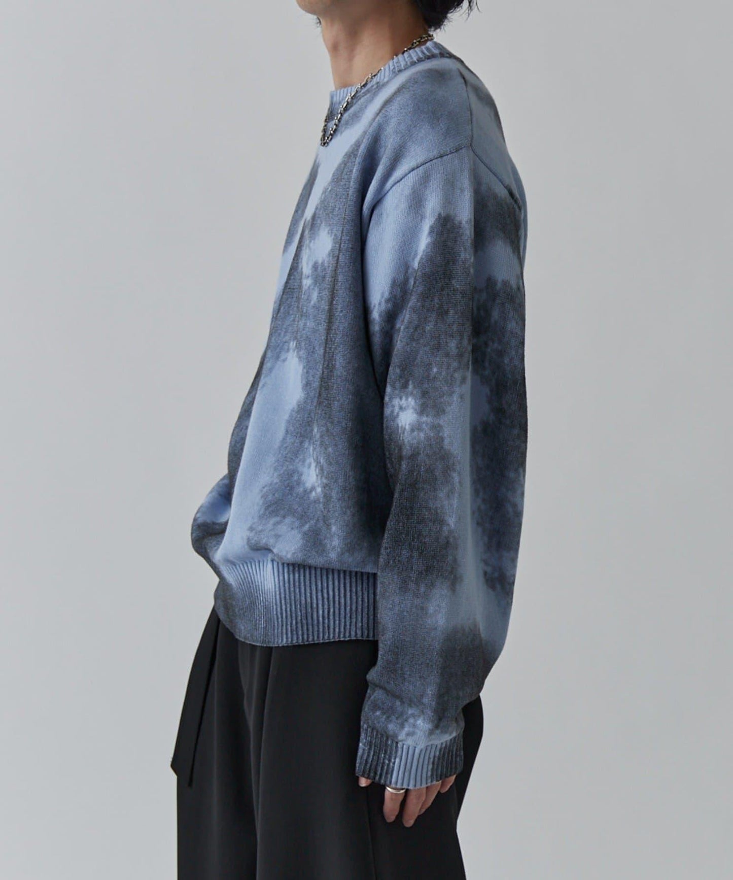 噴繪印花圓領針織衫