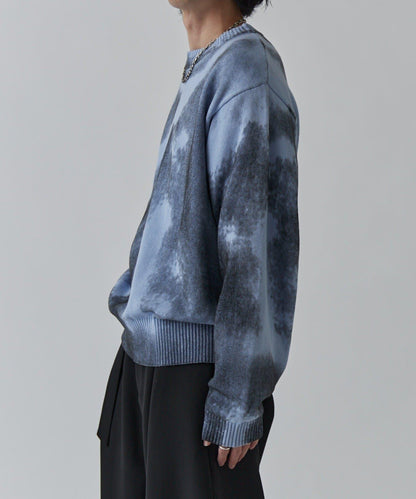 噴繪印花圓領針織衫