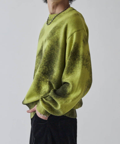 噴繪印花圓領針織衫