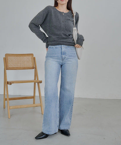 開衫風不對稱針織衫