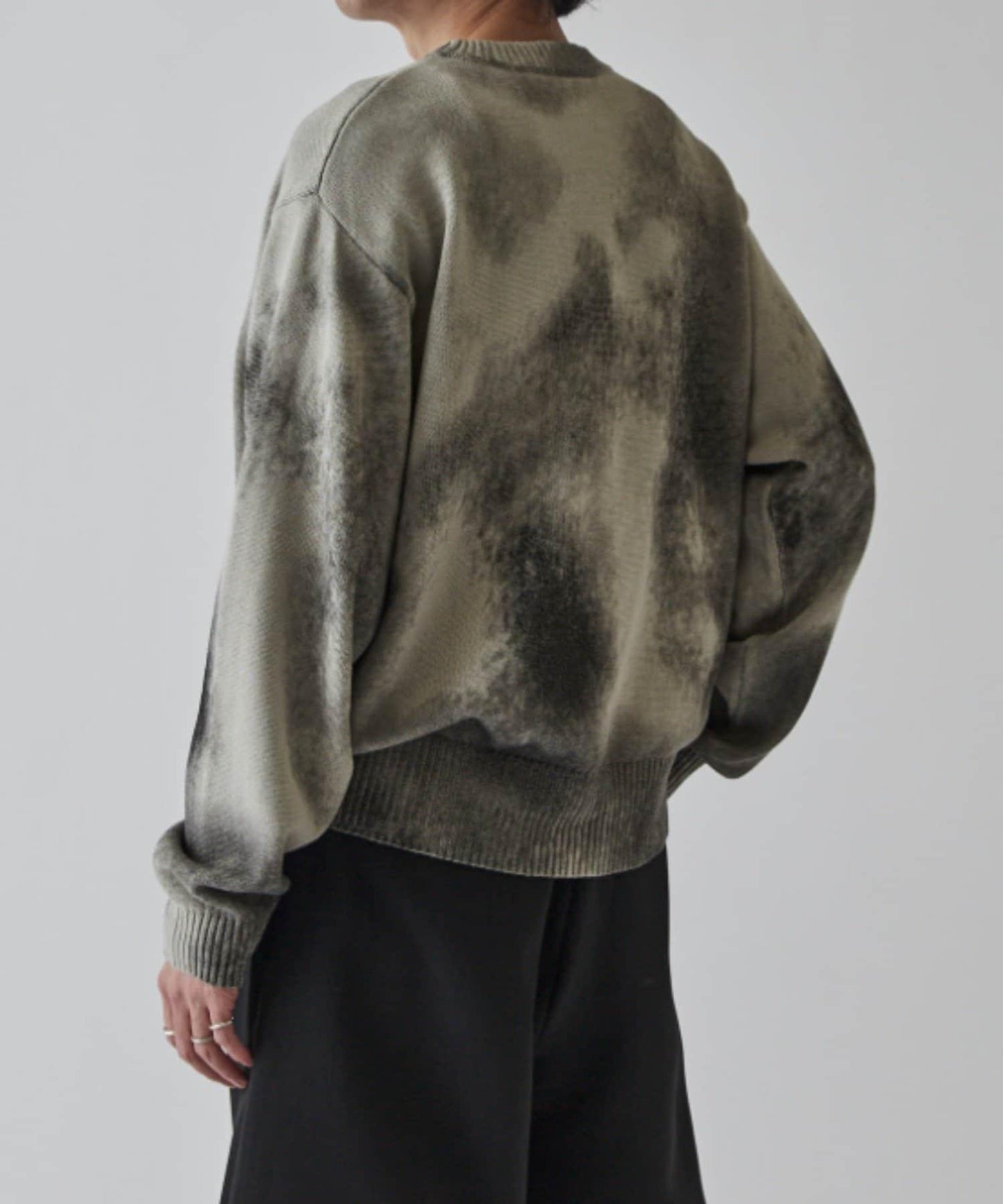 噴繪印花圓領針織衫