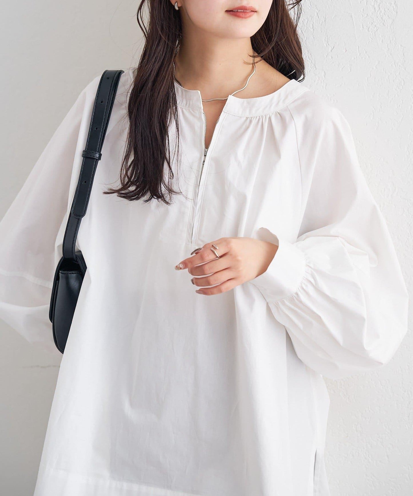 半拉鍊長款上衣