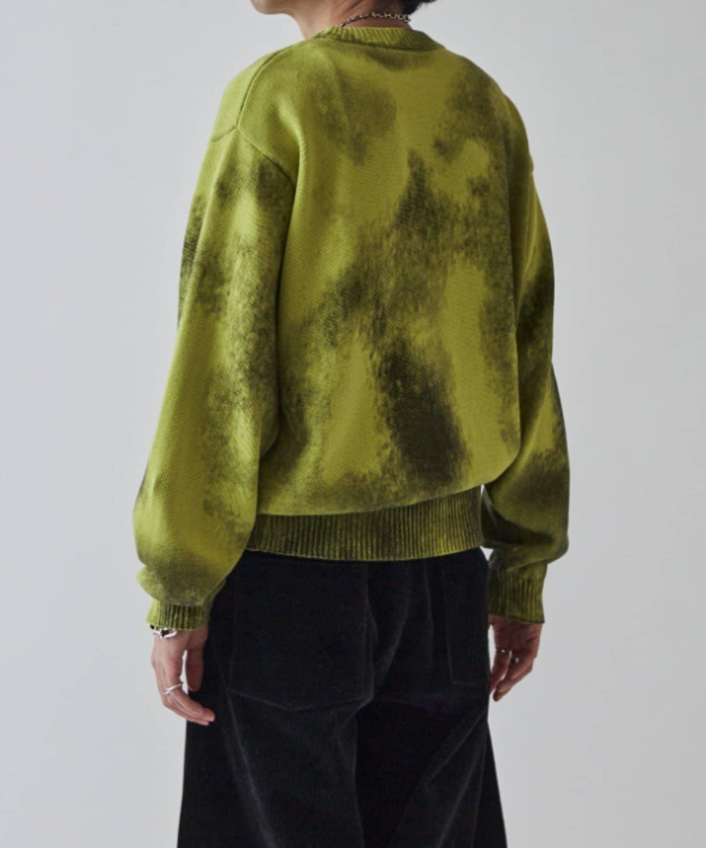 噴繪印花圓領針織衫