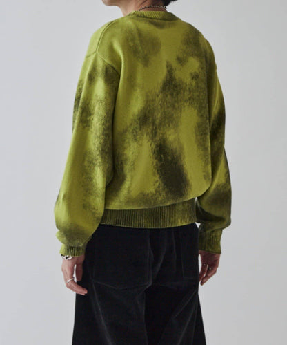 噴繪印花圓領針織衫