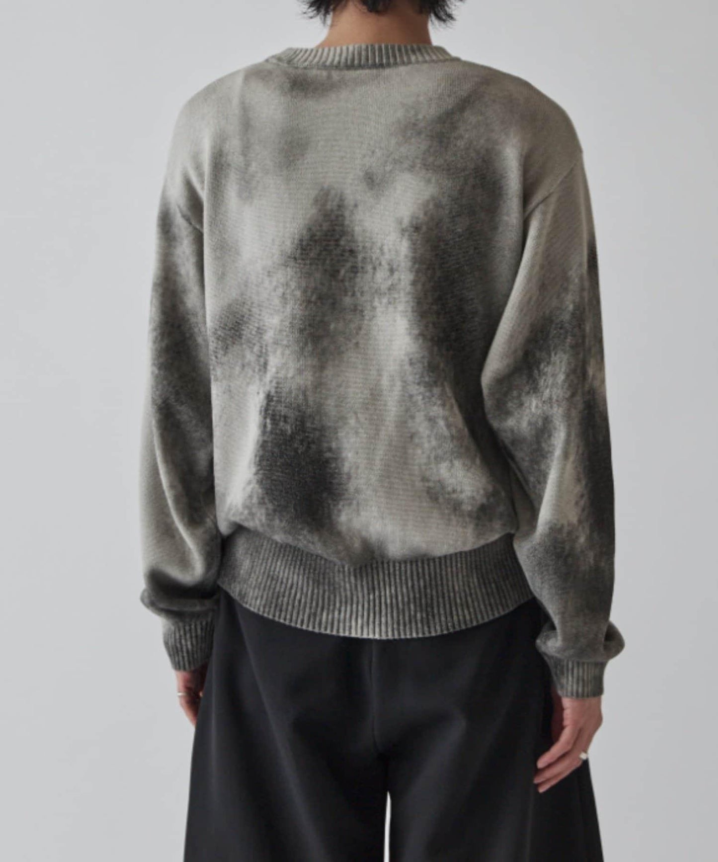 噴繪印花圓領針織衫