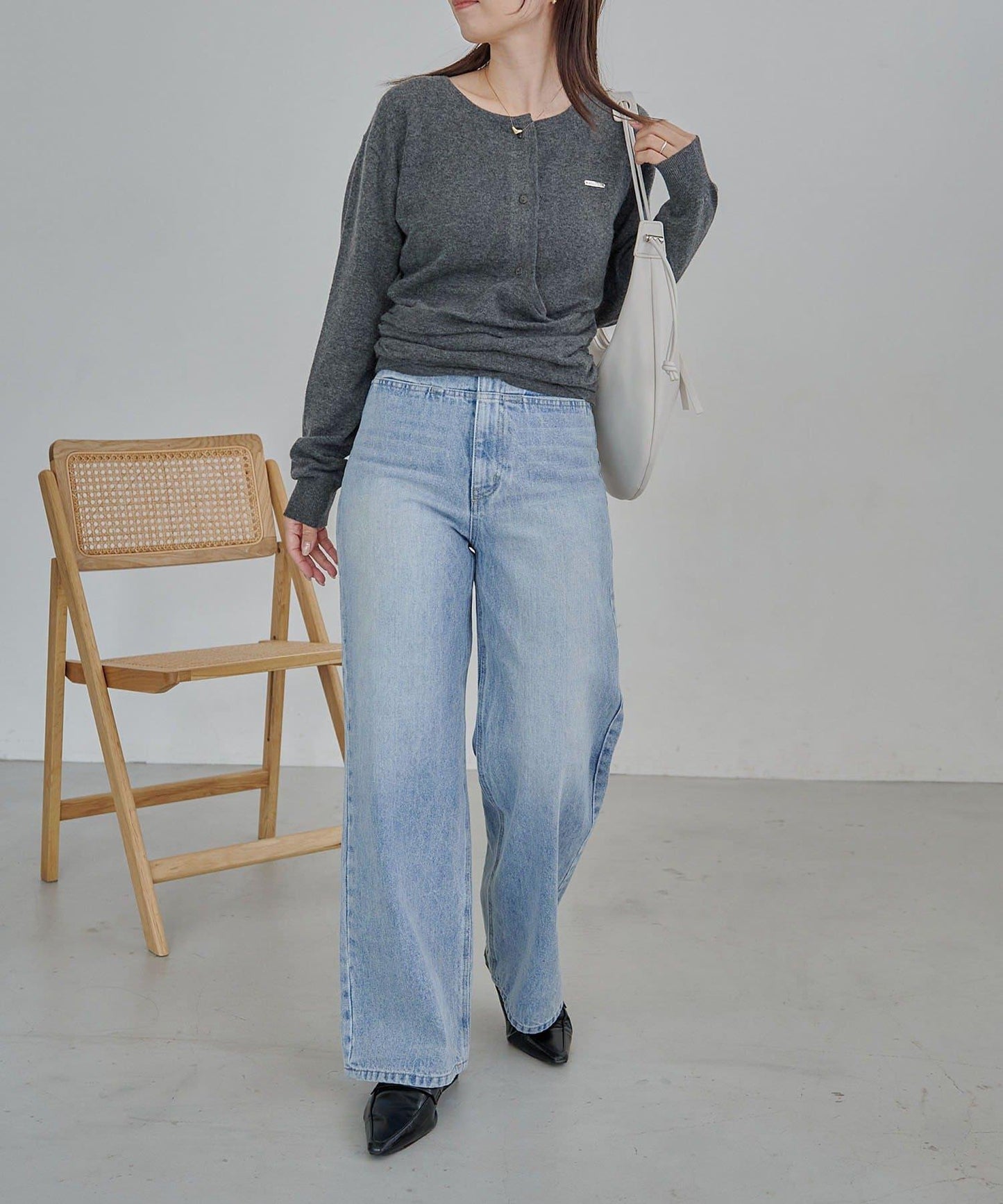 開衫風不對稱針織衫