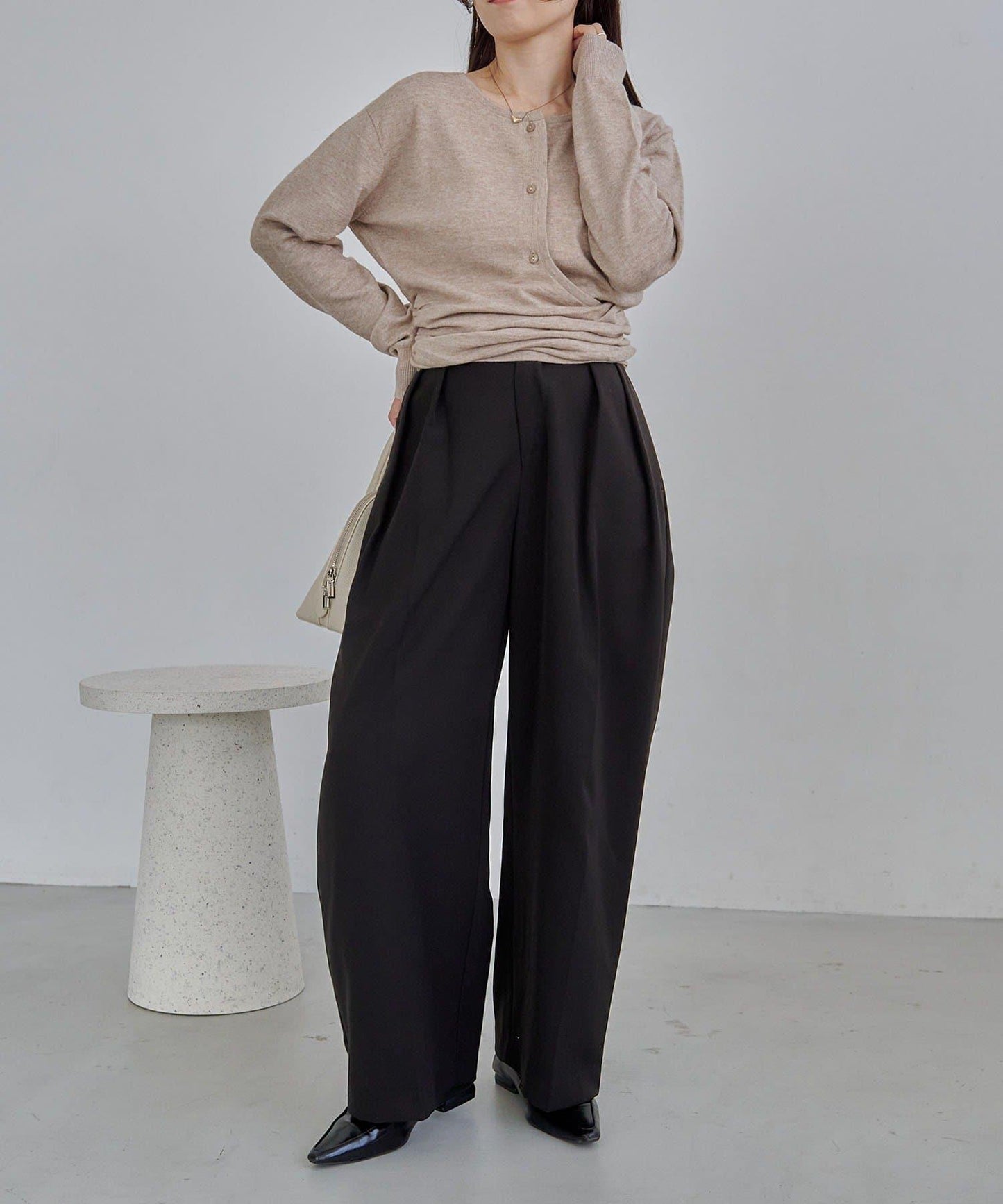 開衫風不對稱針織衫