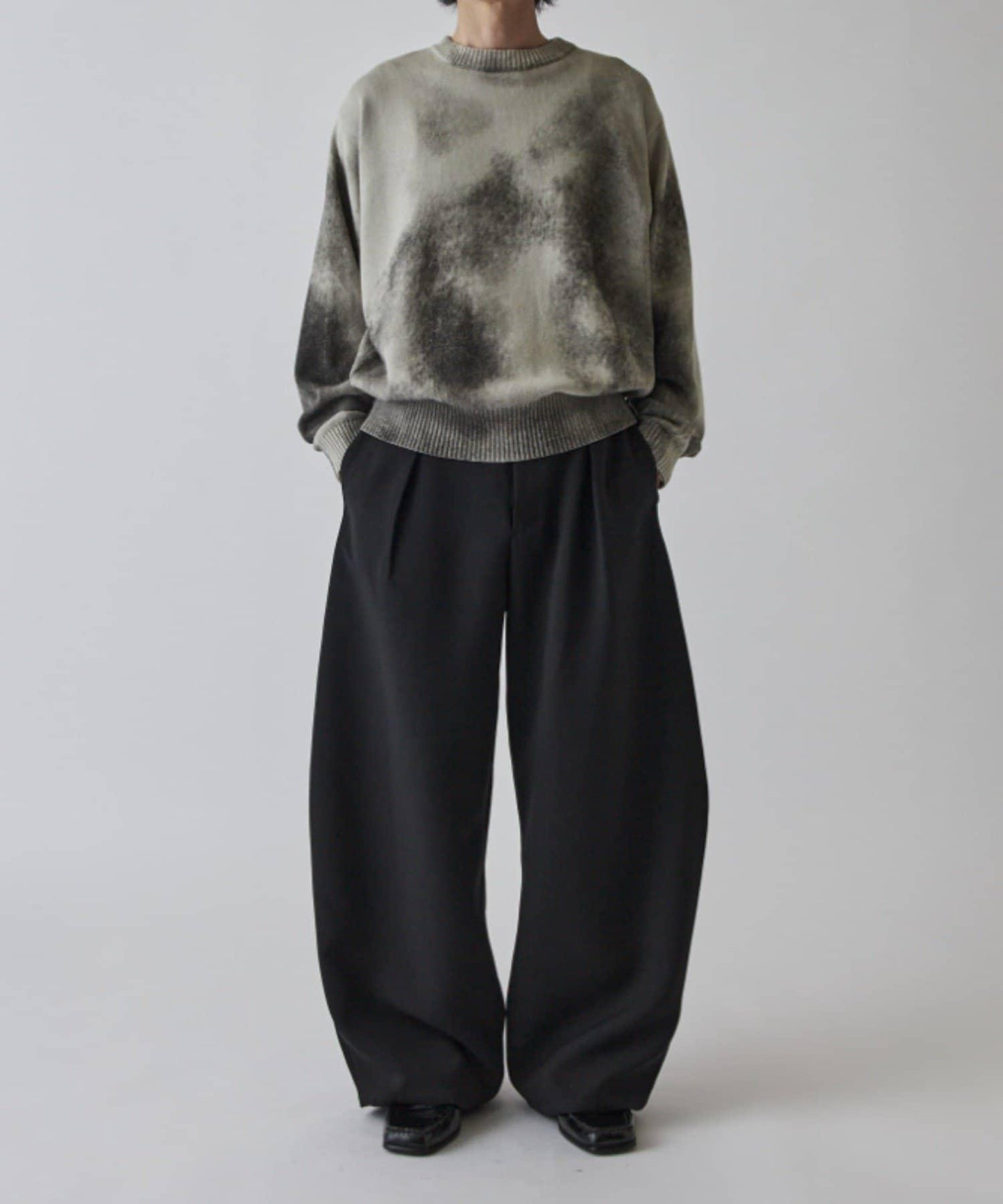 噴繪印花圓領針織衫