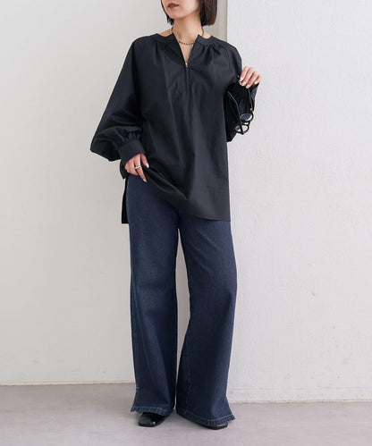 半拉鍊長款上衣