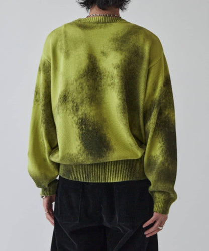 噴繪印花圓領針織衫