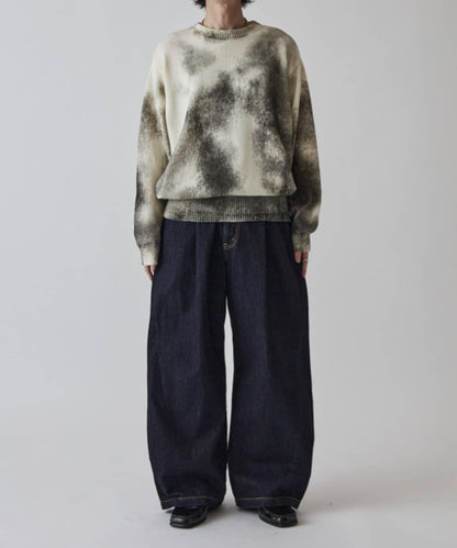 噴繪印花圓領針織衫